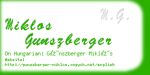 miklos gunszberger business card
